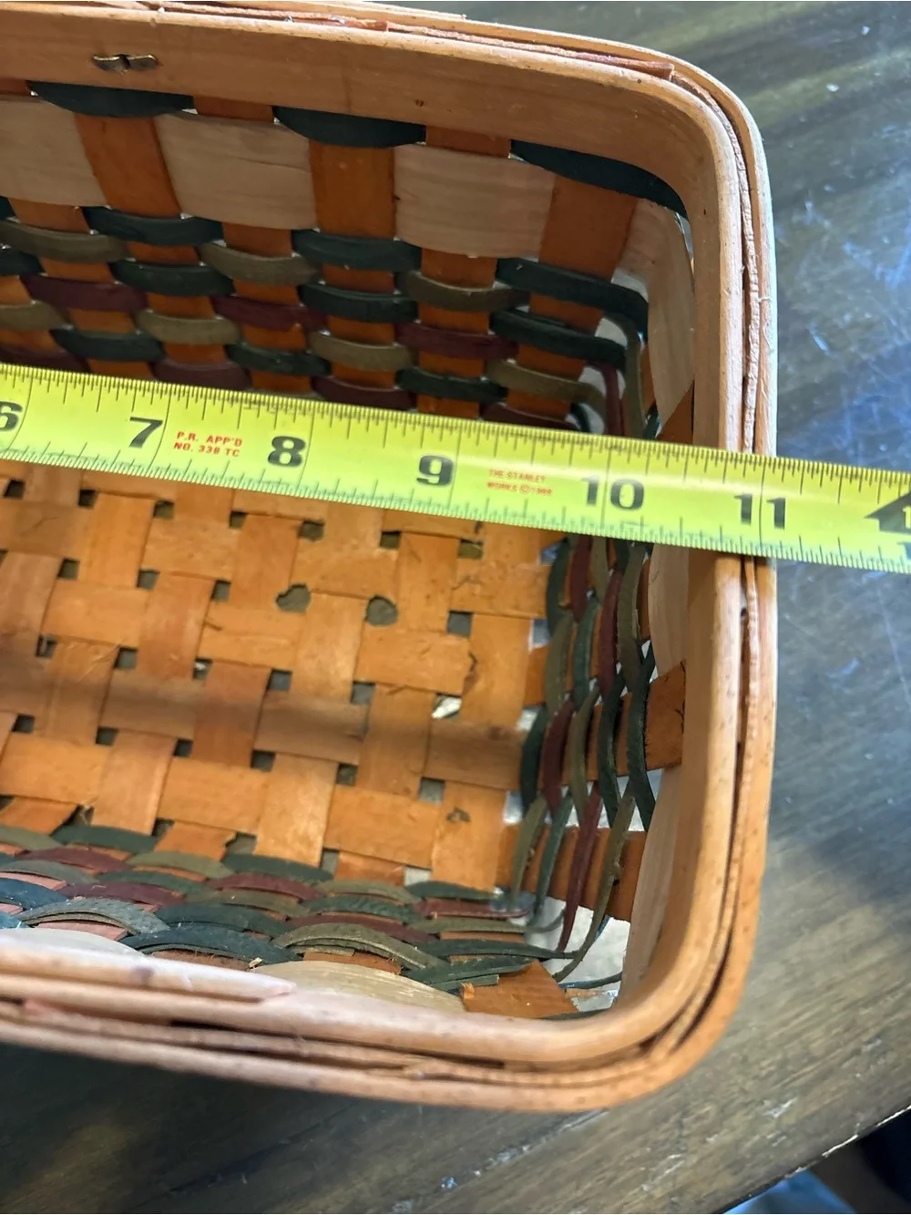 Vintage Apple Country Basket Woven Colored Weaving Cottage Granny Decor